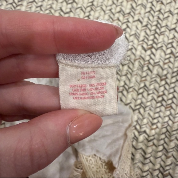 Free People White Lace Front Flowy Tank Top - Picture 8 of 10